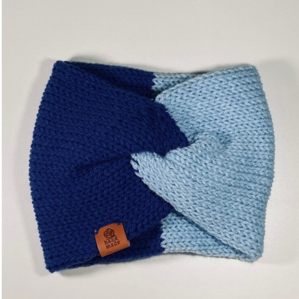 Hand made 2 times blue twist headband
